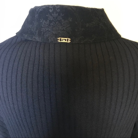 ST. JOHN SPORT | Collared Black Sweater Cardigan Women’s Size Large - Picture 5 of 8